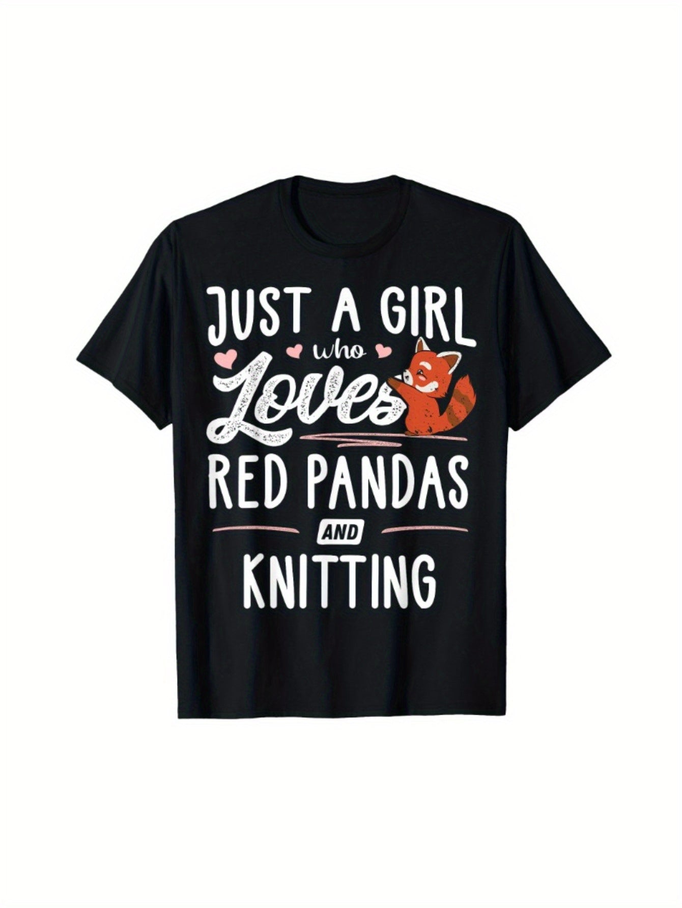 Just a girl who loves red pandas and knitted gifts Men's Christmas Day Event Party Men's T-Shirts