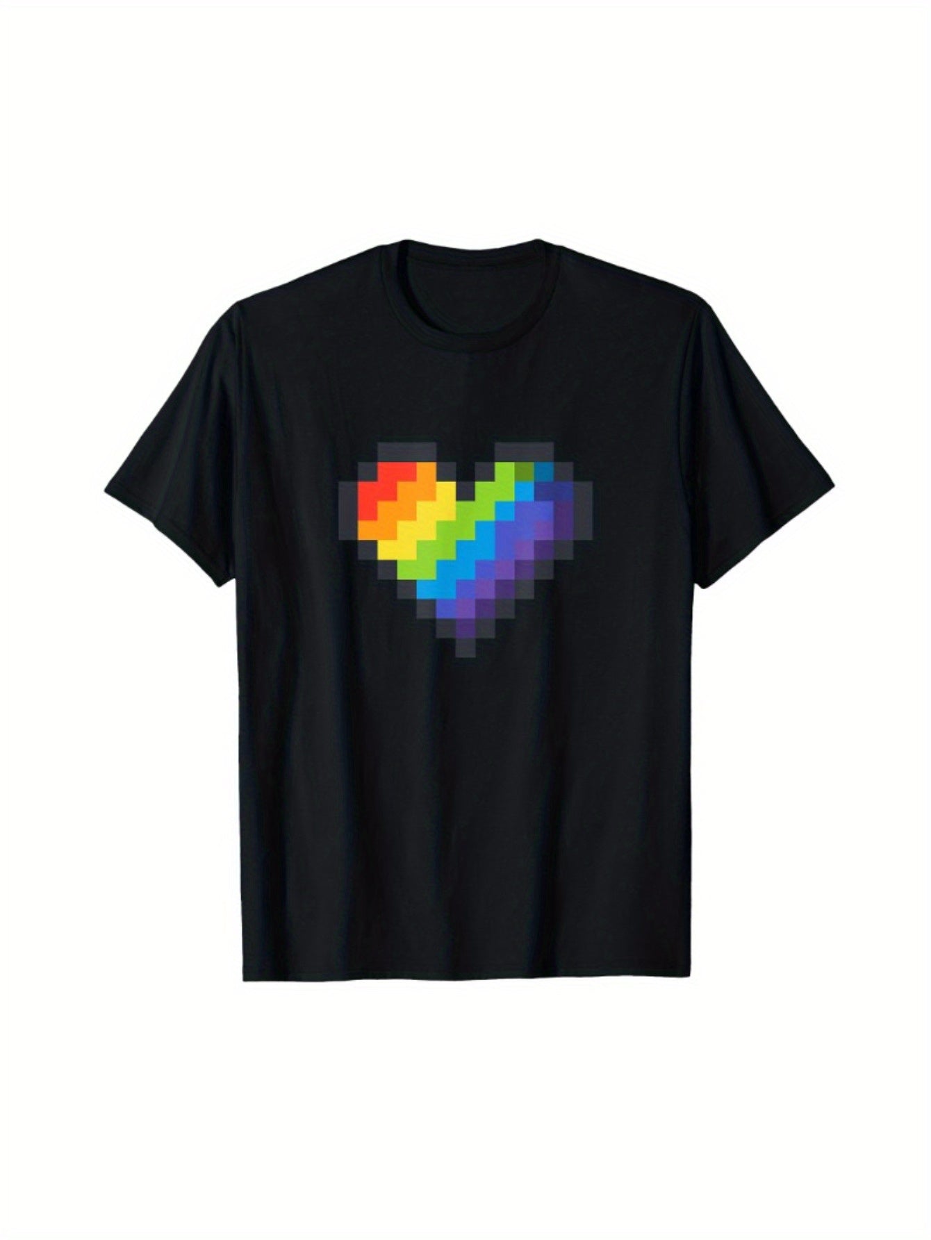 Gaymer LGBT Vintage Pride Gay Gamer Rainbow Pixel Heart T-Shirt