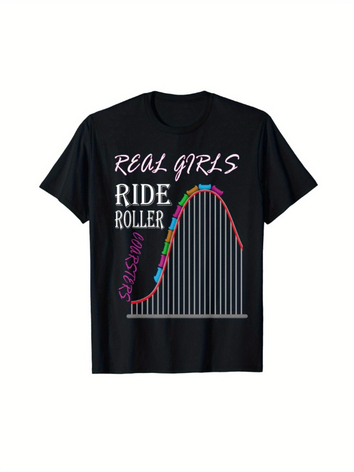 Real Girl Roller Coaster Amusement Park T-Shirt