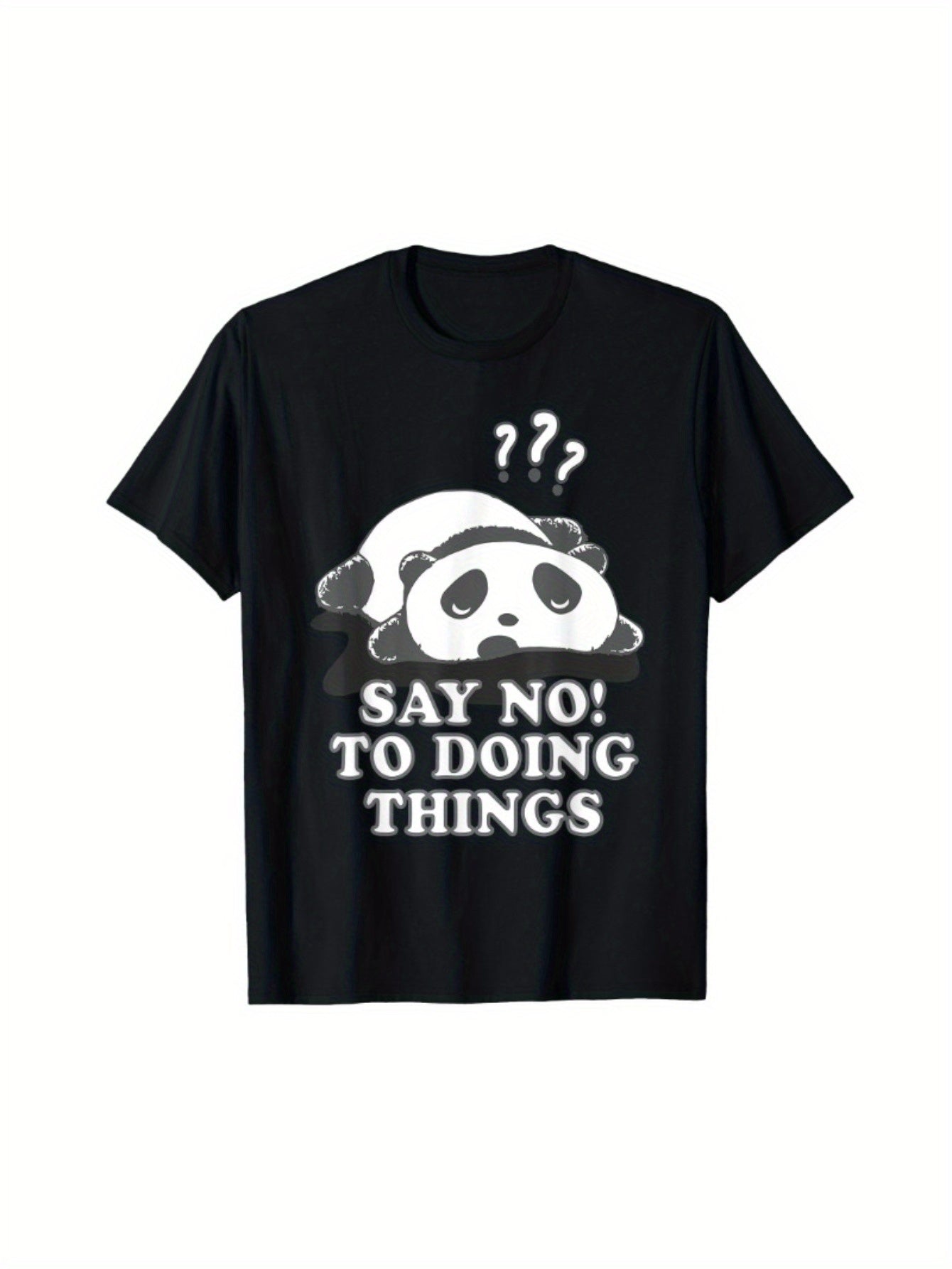 Cute Lazy Panda Says No! Fun Gifts Christmas Day Event Party Men's T-Shirts