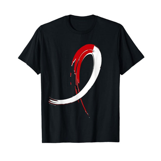 Squamous Cell Cancer T-Shirt Red and White Graffiti Ribbed T-Shirt