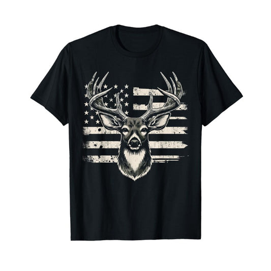 Deer Hunt American Flag American T-Shirt