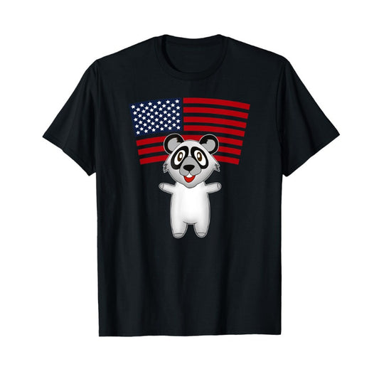 American Flag Panda Christmas Day Event Party Men's T-Shirt